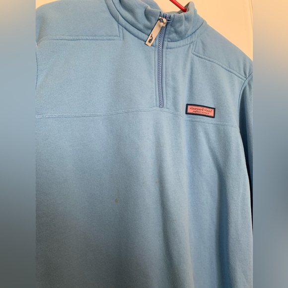 Vineyard Vines Martha’s Vineyard Men’s Light Blue Quarter Zip Sweater - Sz Small - Picture 3 of 6